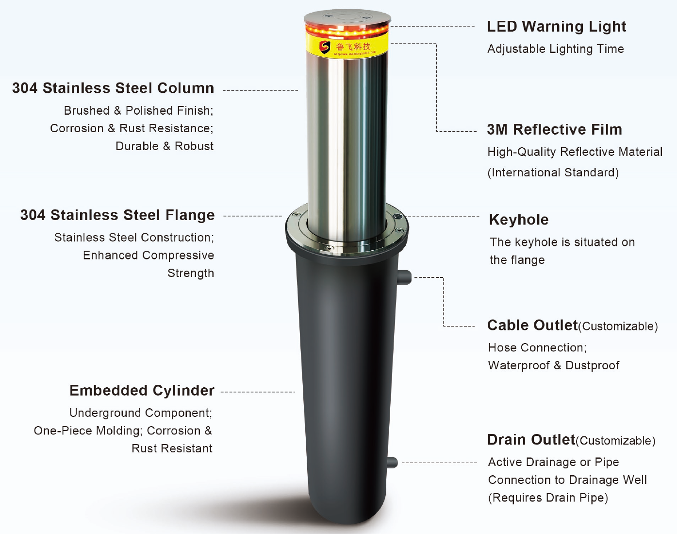 YC-03 Semi-Automatic Rising Bollard